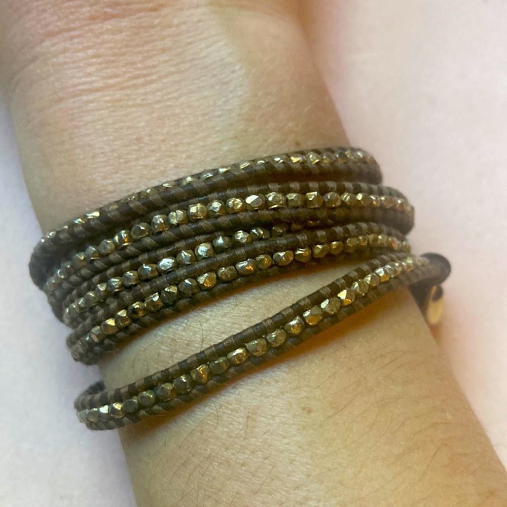 Chan Luu Leather Beaded Wrap Bracelet